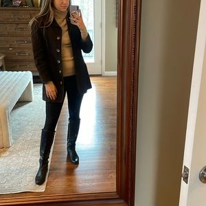 Arturo Paris Brown Leather‎ Jacket Size XS Button Down Collared